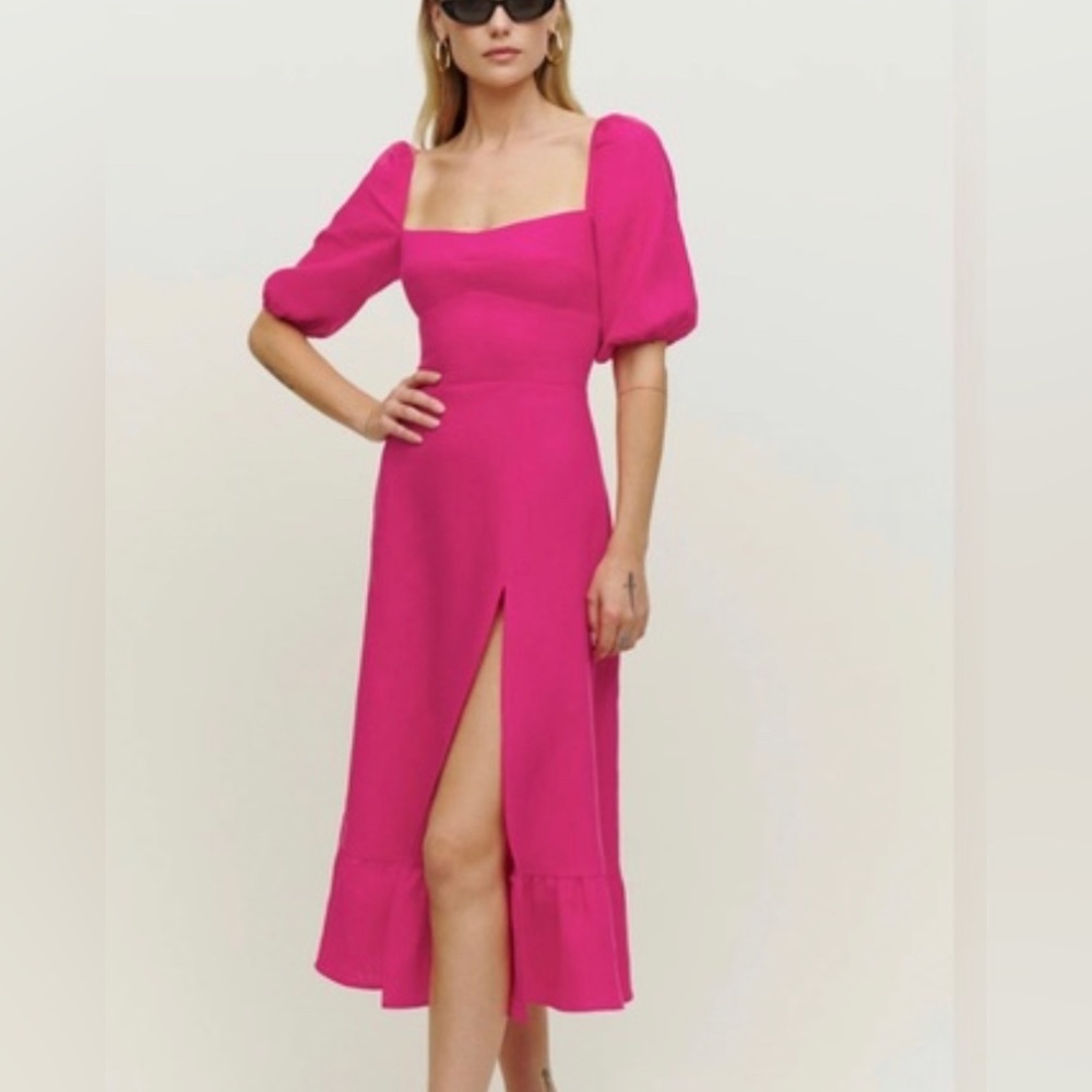 Reformation Belgium Linen Dress, Pink